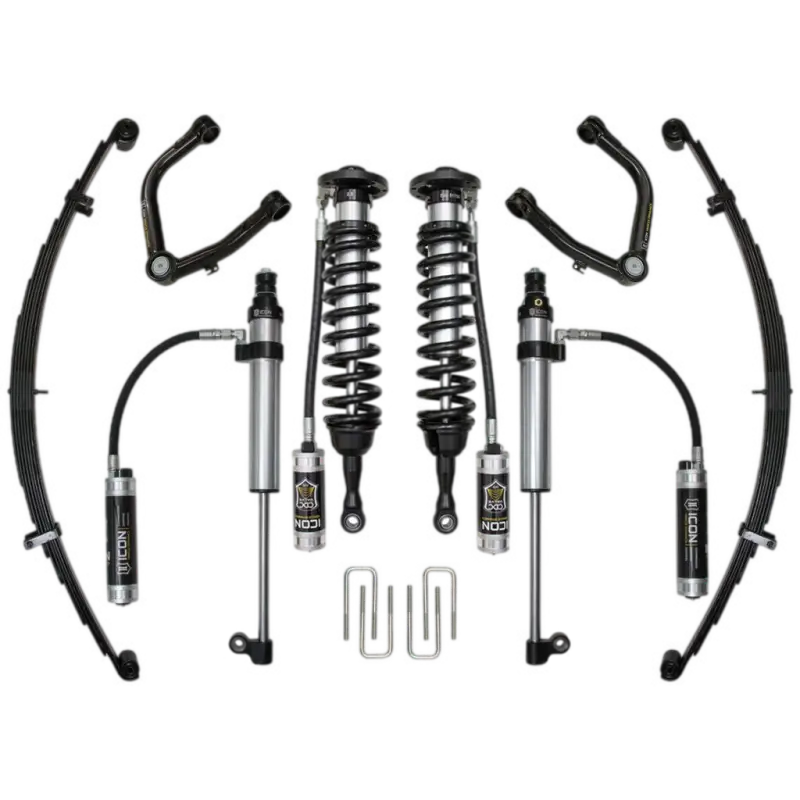 07-21 Tundra 1-3 inch Stage 9 Suspension System with Tubular UCA, featuring coilovers, shocks, leaf springs, and hardware for Toyota Tundra models.