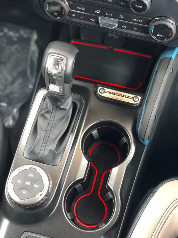 Interior foam inserts in the car’s center console for Ford Bronco 2021-2024