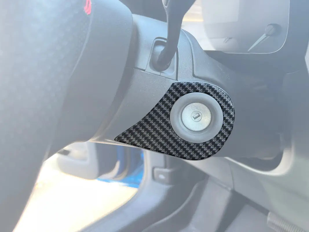 Carbon fiber ignition switch trim key ring accent overlay for Ford Maverick 2022-2024
