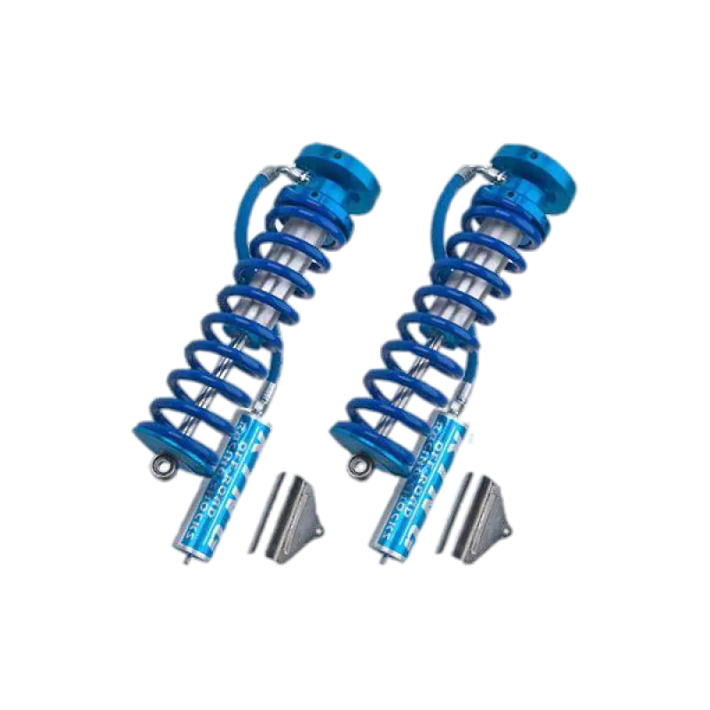 King Performance 09-13 F150 coilovers with external reservoirs, designed for superior ride quality and easy bolt-on installation.