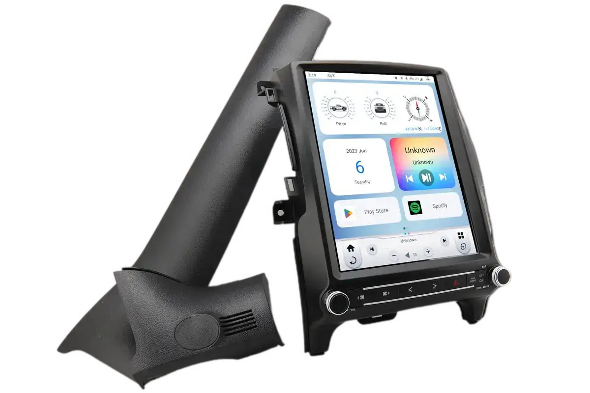 Linkswell GEN 6 T-Style Radio for 19-23 Ford Ranger with 12.1-inch HD touchscreen, Android 11, and Bluetooth, shown with additional components.