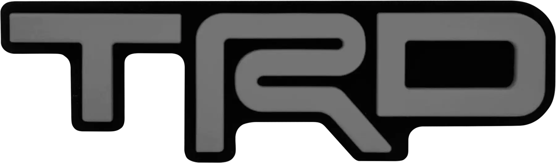Gray TRD logo grille badge for route protection and vehicle customization