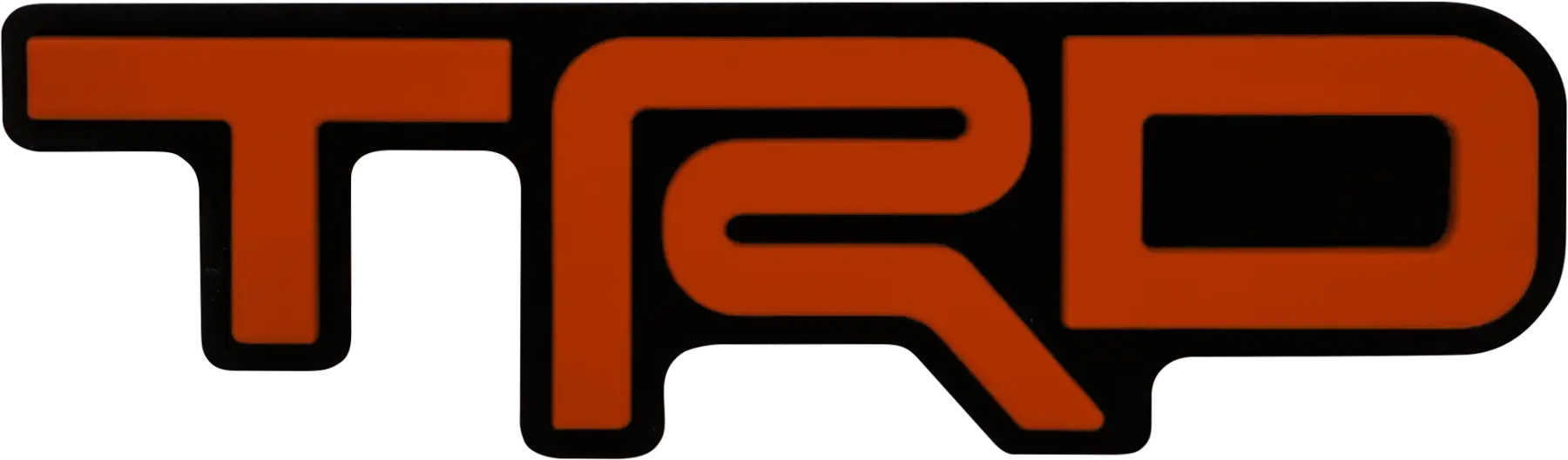 Orange TRD logo grille badge for vehicle route protection and style enhancement