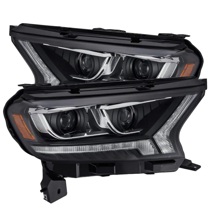 Ford Ranger 19-22 LUXX-Series LED projector headlights with chrome accents, dual projector design, and sleek styling.