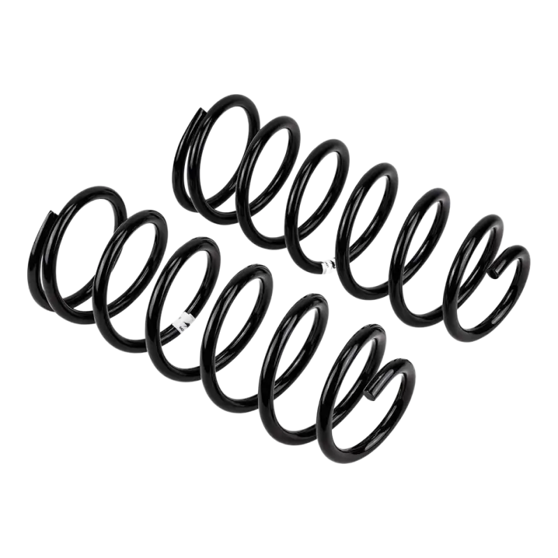 Heavy-duty OME Rear Coil Spring Set in black, engineered for custom fit and enhanced suspension strength for 4WD vehicles.