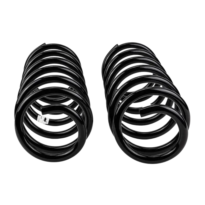 Compact view of OME Rear Coil Spring Set, showcasing robust black steel construction for reliable 4WD suspension performance.