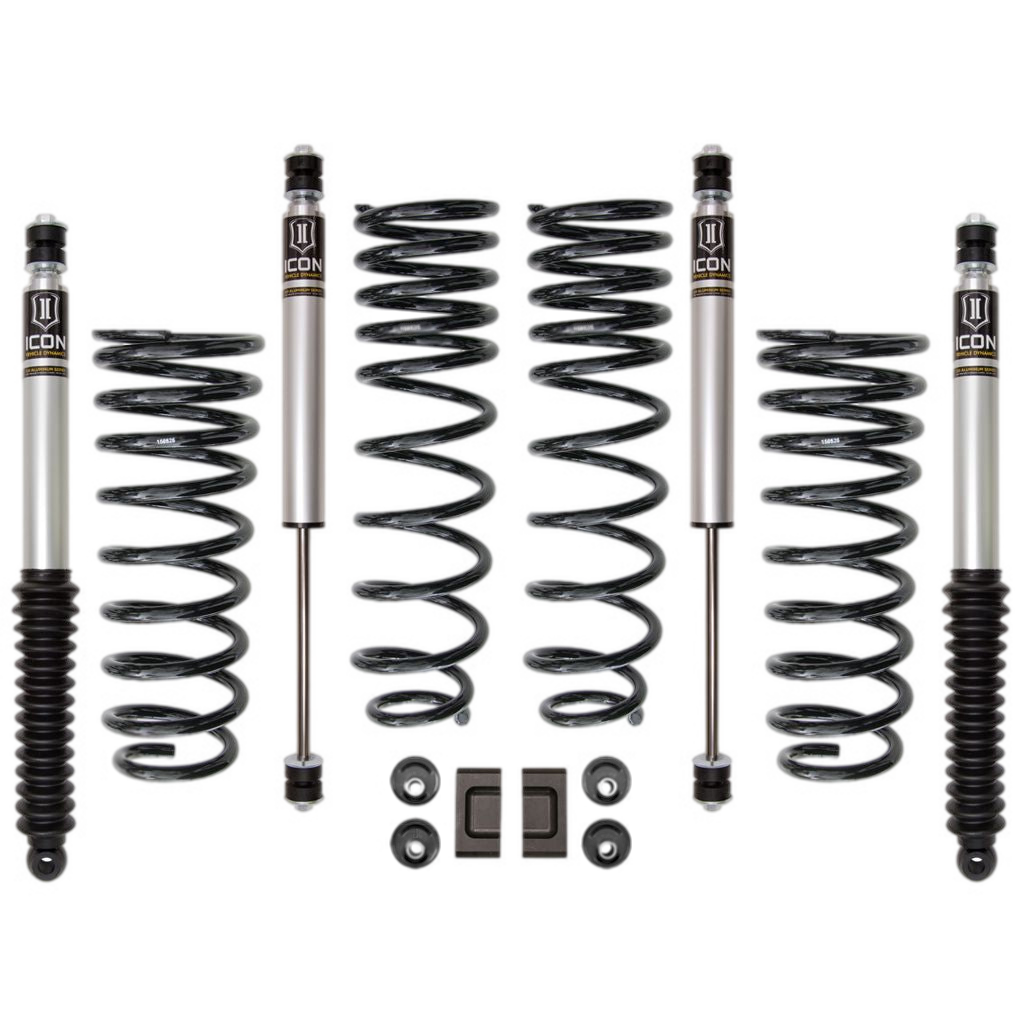 91-97 Land Cruiser 80 Series Stage 1 Suspension System featuring coil springs, shocks, and mounting components for Toyota vehicles.