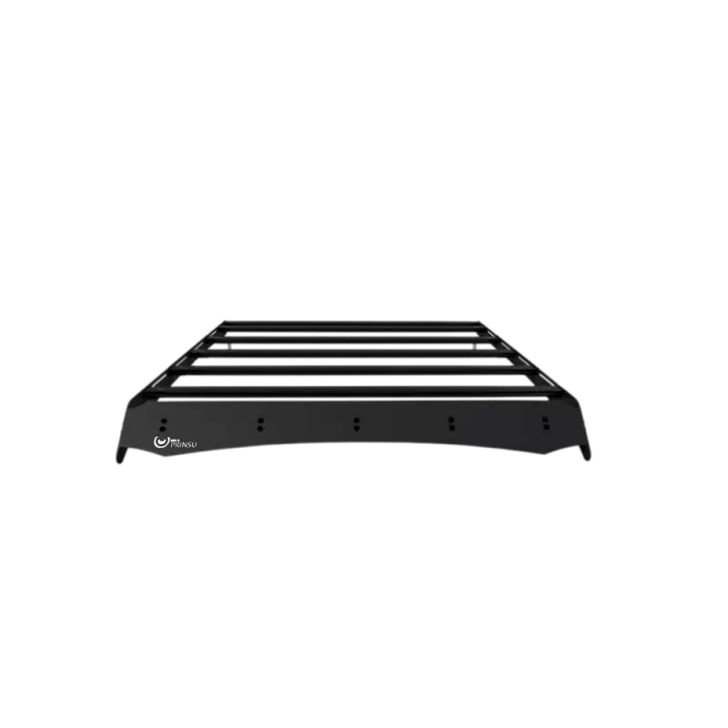 Prinsu Double Cab Rack for Toyota Tundra (2007-2021) with black crossbars and satin black finish, designed for noise reduction and precision fit.