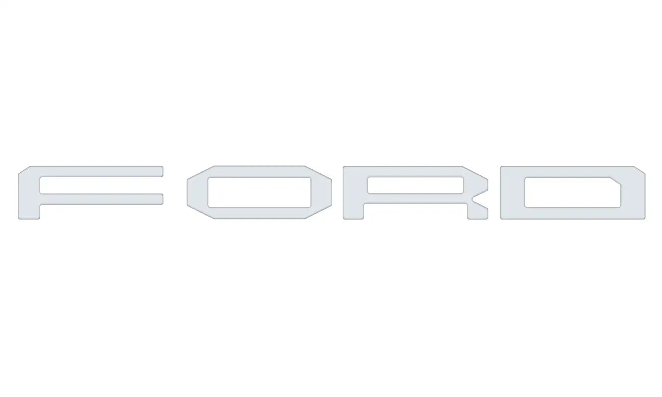 Silver FORD grille letter overlays with automotive grade adhesive for 2021-2025 F-150 Raptor