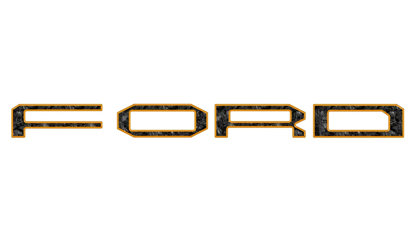 Stylized Ford grille letter overlay with automotive grade adhesive for Ford F-150 Raptor