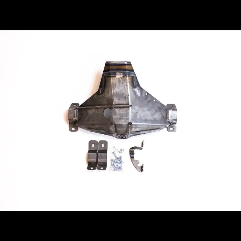 Tacoma rear differential skid plate kit for 2005-2015 models, including mounting hardware and E-locker guard.