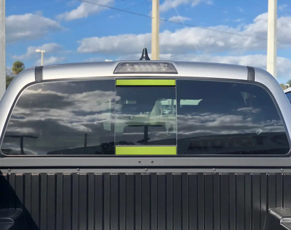 Rear Power Sliding Window Accent Overlays Fits 16-23 Tacoma - Plain / *OE Color - Electric Lime Metallic - Exterior