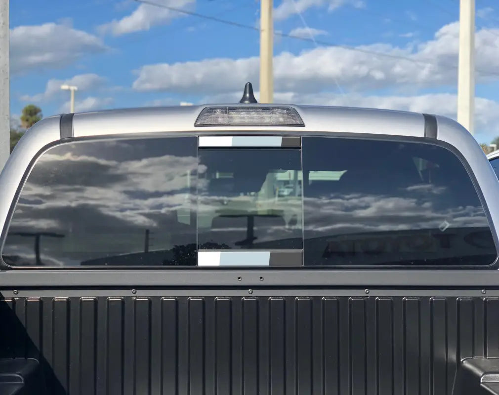Rear Power Sliding Window Accent Overlays Fits 16-23 Tacoma - Plain / Grayscale TRI-Color - Exterior Accessories >