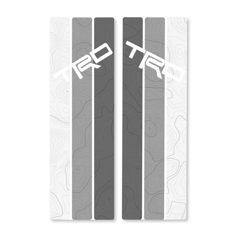 TRD-branded decals on transfer paper for Rear Window Stripes with TOPO design