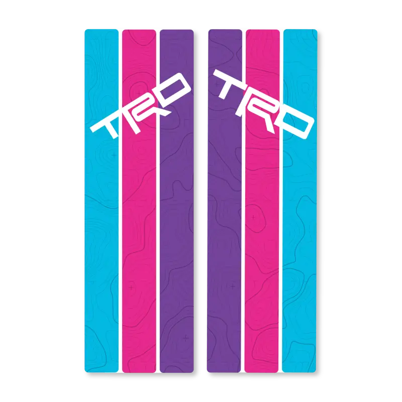 Colorful TRD-branded panels for Rear Window Stripes with Transfer Paper accessory