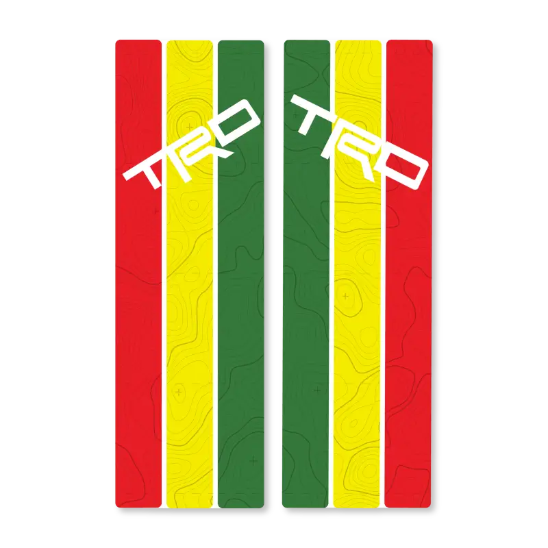 Rasta-colored TRD stripes rear window transfer paper for customized car decals