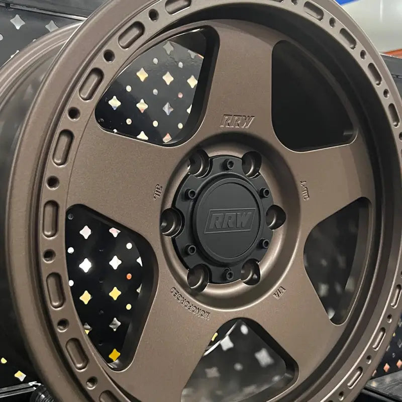 Bronze-colored Off-Road Wheel from RG4-H Hybrid MonoForged Series with Embossed ABS and Lug Nuts