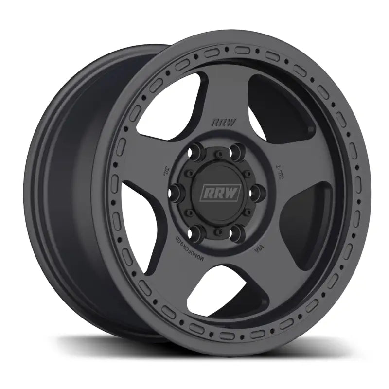 Gray five-spoke off-road wheel from RG4-H Hybrid MonoForged Series with embossed ABS coating
