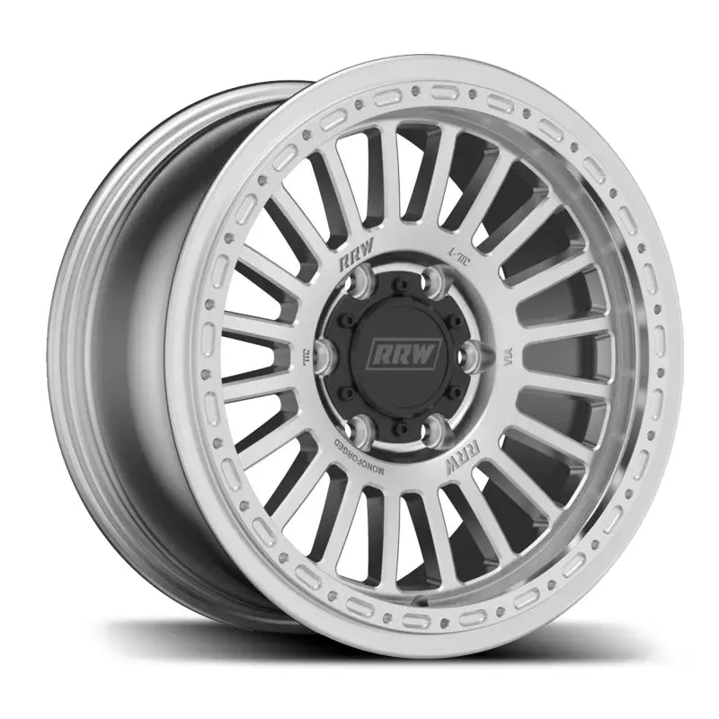 Silver and black off-road wheel from RG6-H Hybrid MonoForged Series with embossed ABS finish