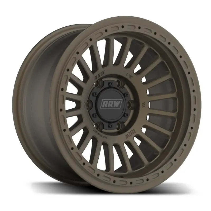 Bronze-colored off-road wheel from RG6-H Hybrid MonoForged Series with embossed ABS and lug nuts