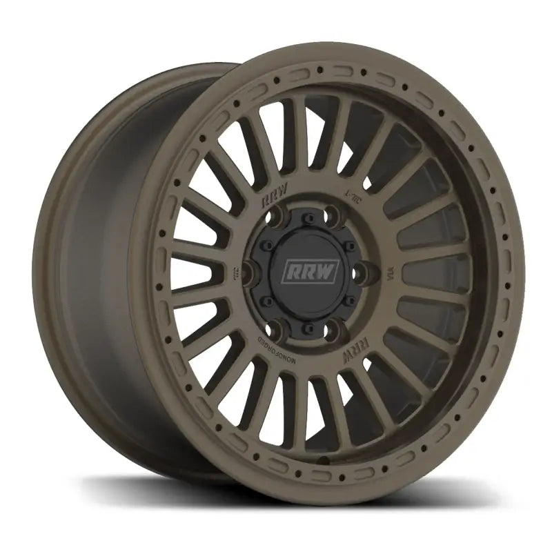Bronze-colored off-road wheel from RG6-H Hybrid MonoForged Series with embossed ABS and lug nuts