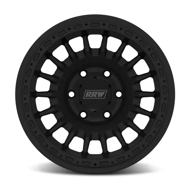 Black alloy wheel from RG7-H Hybrid MonoForged Wheel series with embossed ABS finish