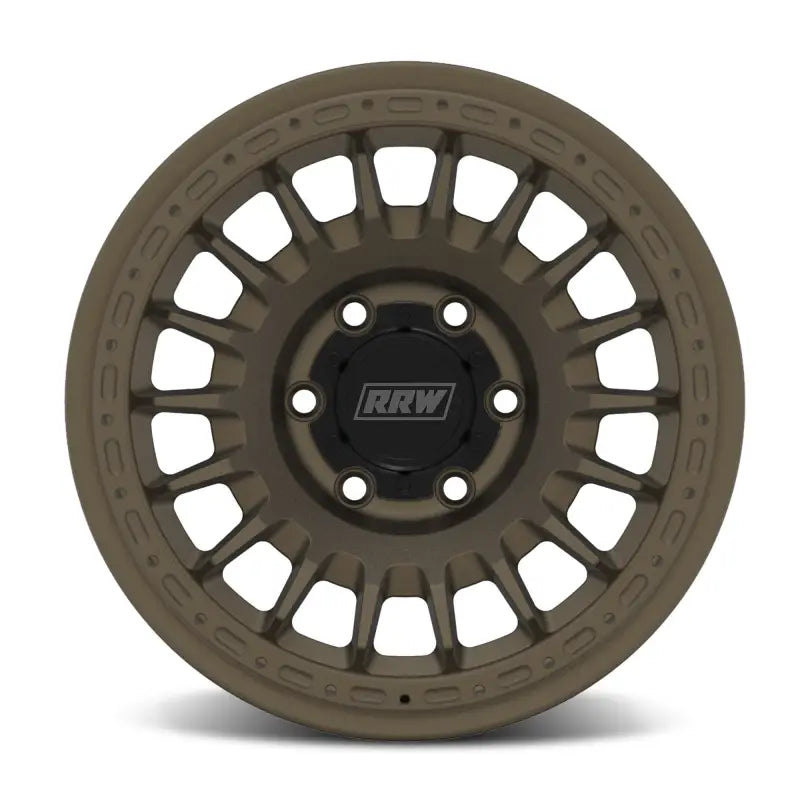 Bronze-colored monoforged series RG7-H Hybrid MonoForged Wheel with embossed ABS and lug nuts