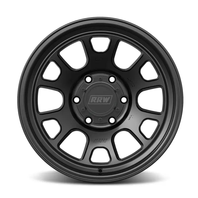 Black off-road wheel showcasing flow-formed wheels for enhanced braking performance