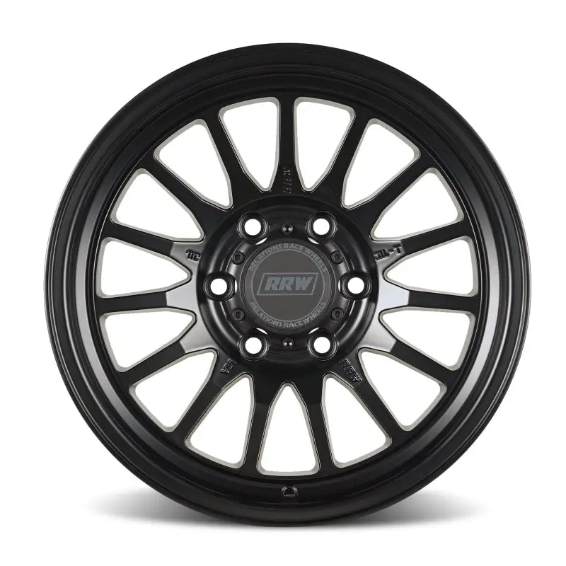 Black alloy wheel from RR7-S FLOW FORM with matte black finish for improved braking performance