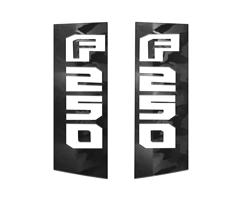 Black F250 decals for Ford Super Duty side emblem accent trim 2017-2022