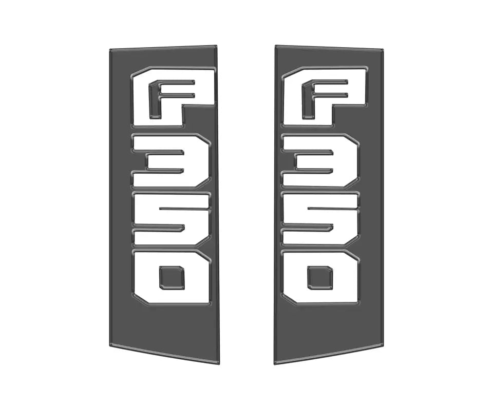 Gray F350 side emblems for Ford Super Duty trucks replacement accent trim