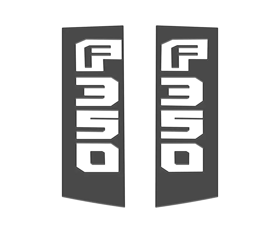 Gray F350 emblems for Ford Super Duty truck side accent trim 2017-2022