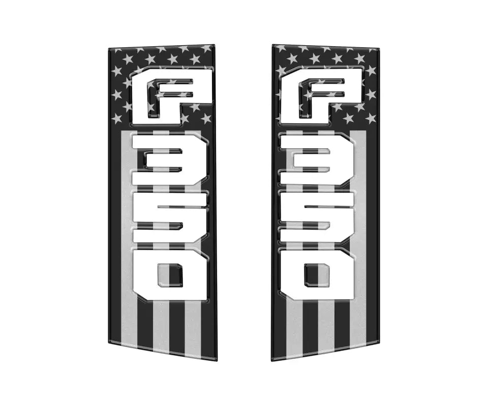 American flag-themed F350 emblems for Ford Super Duty truck side accent trim