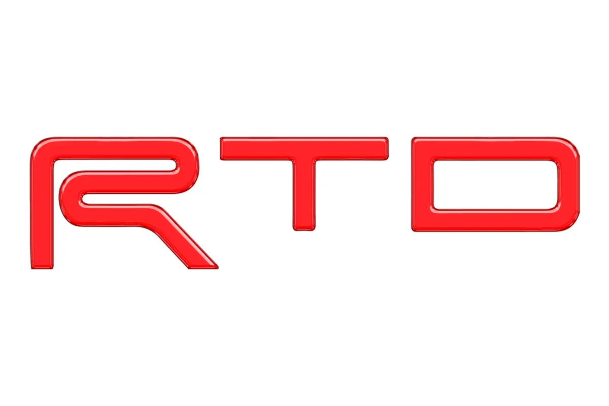 Individual red TRD skid plate letter inserts for 2016-2023 Toyota Tacoma, showcasing a sleek and durable design.