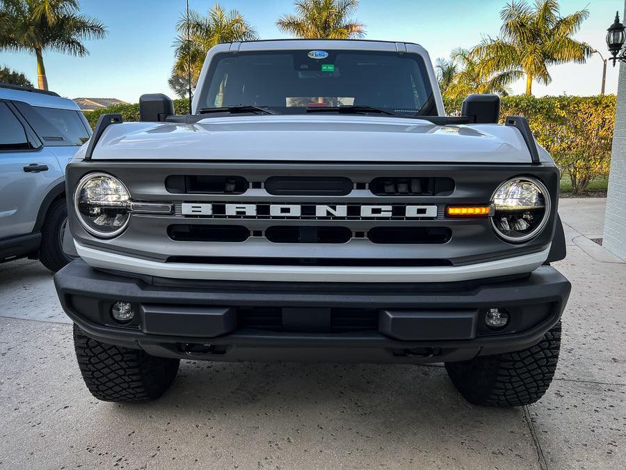 Smoked Signature Style Light Bar Overlays For 2021+ Bronco (Standard Headlights)