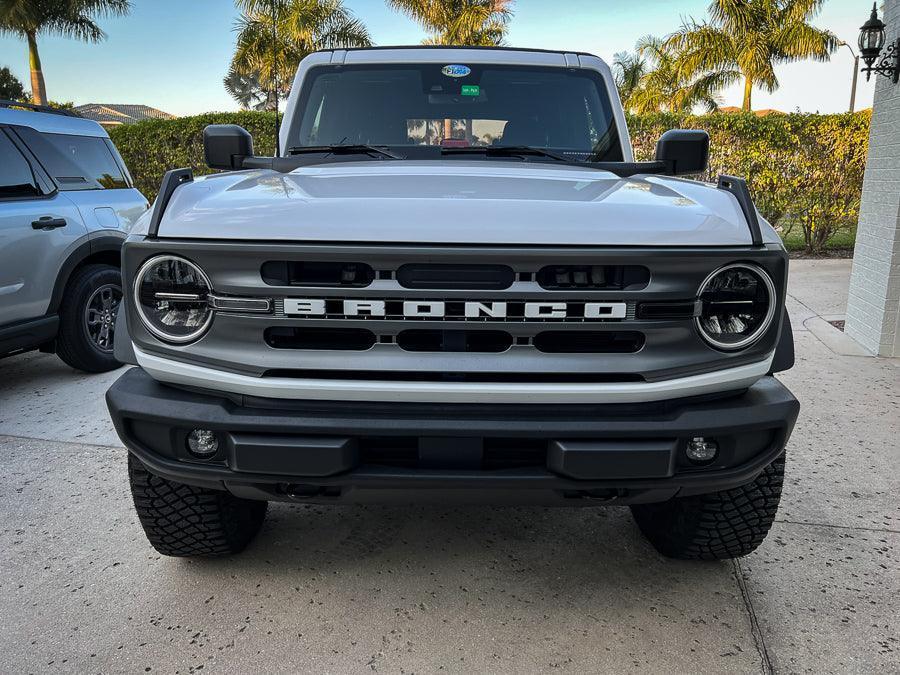 Smoked Signature Style Light Bar Overlays For 2021+ Bronco (Standard Headlights)