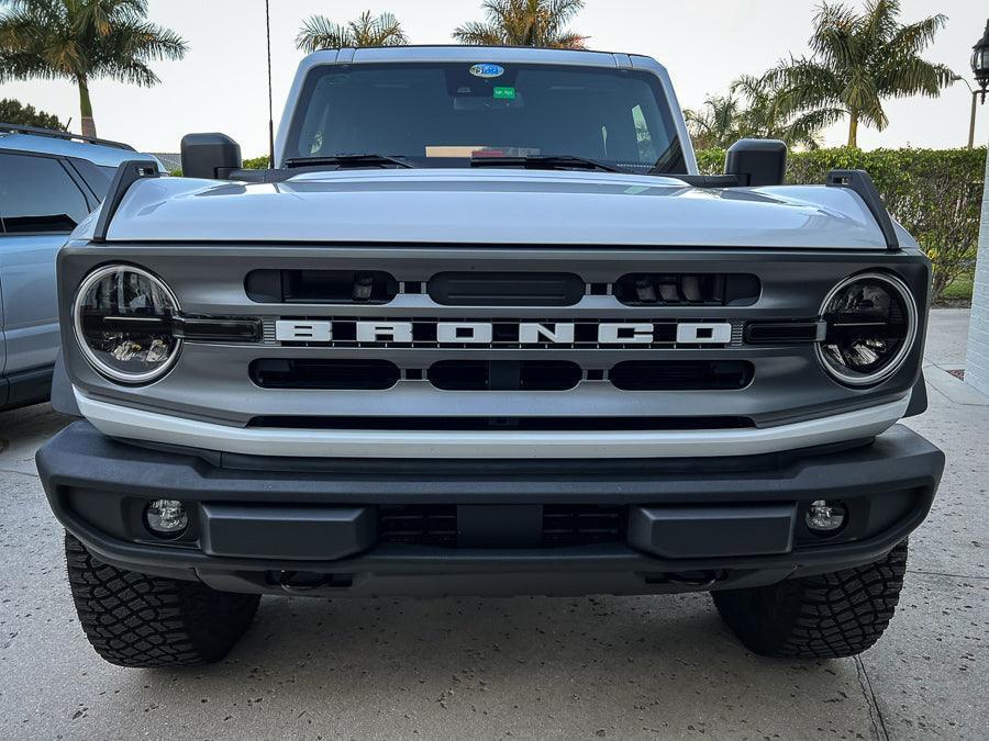 Smoked Signature Style Light Bar Overlays For 2021+ Bronco (Standard Headlights)