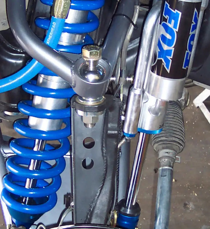 Blue coil-over suspension system with spindle gussets for 1st Gen Sequoia control arms