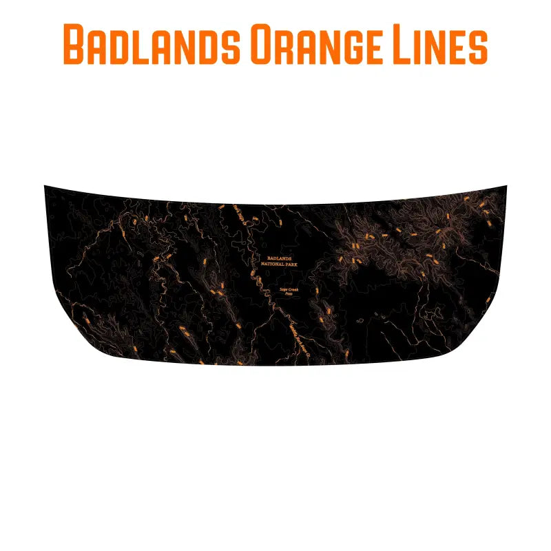Stealth Black Badlands Topographic Map Hood Overlay (Printed Series) For 2021+ Bronco