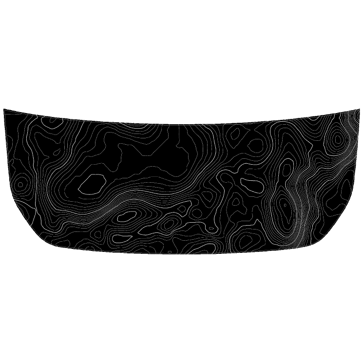Stealth Topographic Map Hood Overlay (Printed Series) For 2021+ Bronco