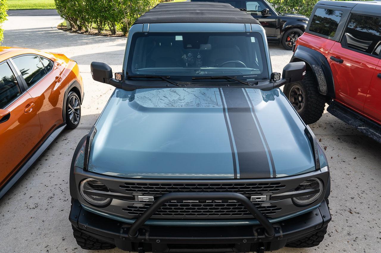 Stealth Clear Badlands Topographic Map Hood Overlay For 2021+ Bronco