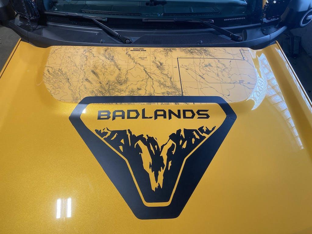 Stealth Clear Badlands Topographic Map Hood Overlay For 2021+ Bronco