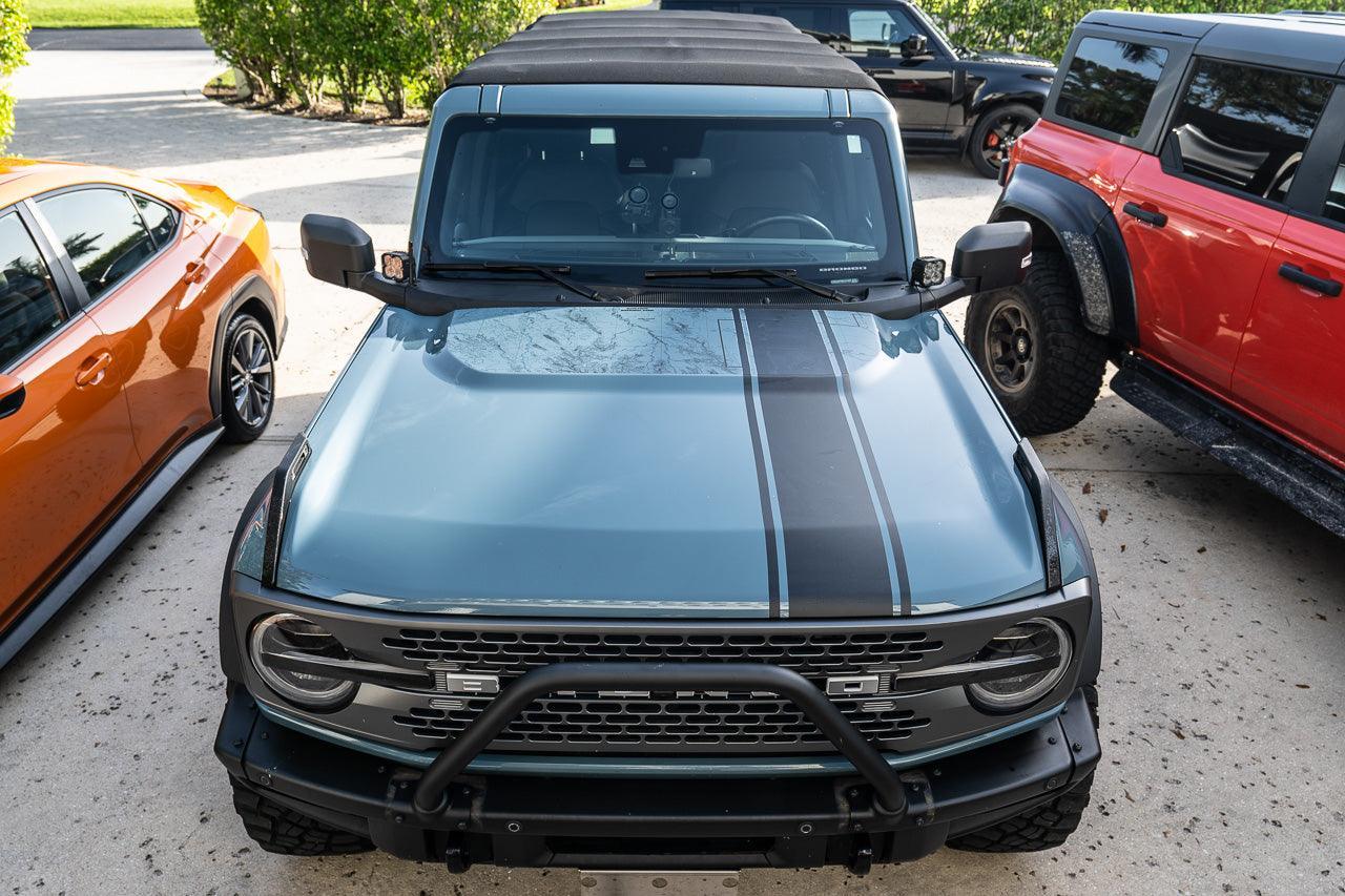 Stealth Clear Badlands Topographic Map Hood Overlay For 2021+ Bronco