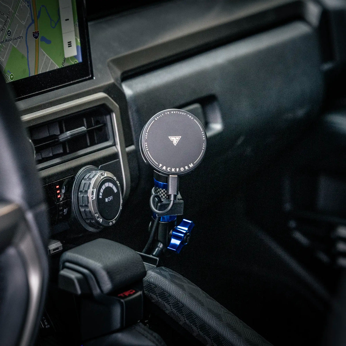 Mic Holder For 2024-2026 Toyota Tacoma & 2025-2026 Toyota 4Runner Passenger Side Grab Handle Mount with Midland Magnetic CB Radio Mic Holder
