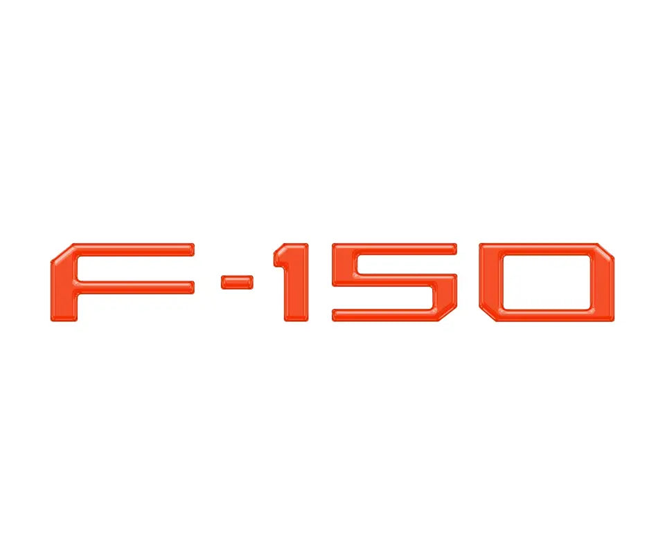 Orange F-150 emblem tailgate applique for Ford F-150 Raptor and King Ranch models