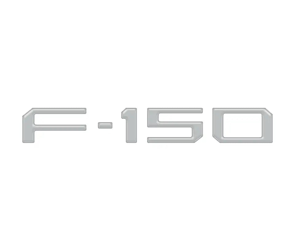 Silver F-150 emblem tailgate applique for Ford F-150 Raptor King Ranch Platinum Limited