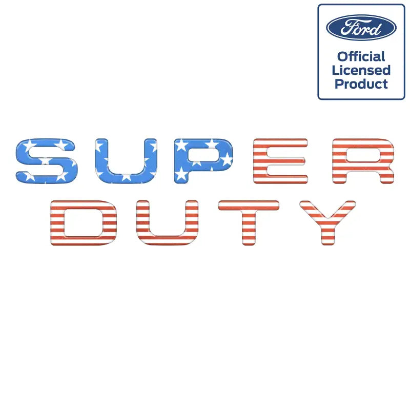"SUPERDUTY" Tailgate Letter Inserts Fits 2008-2016 Ford Super Duty American Flag