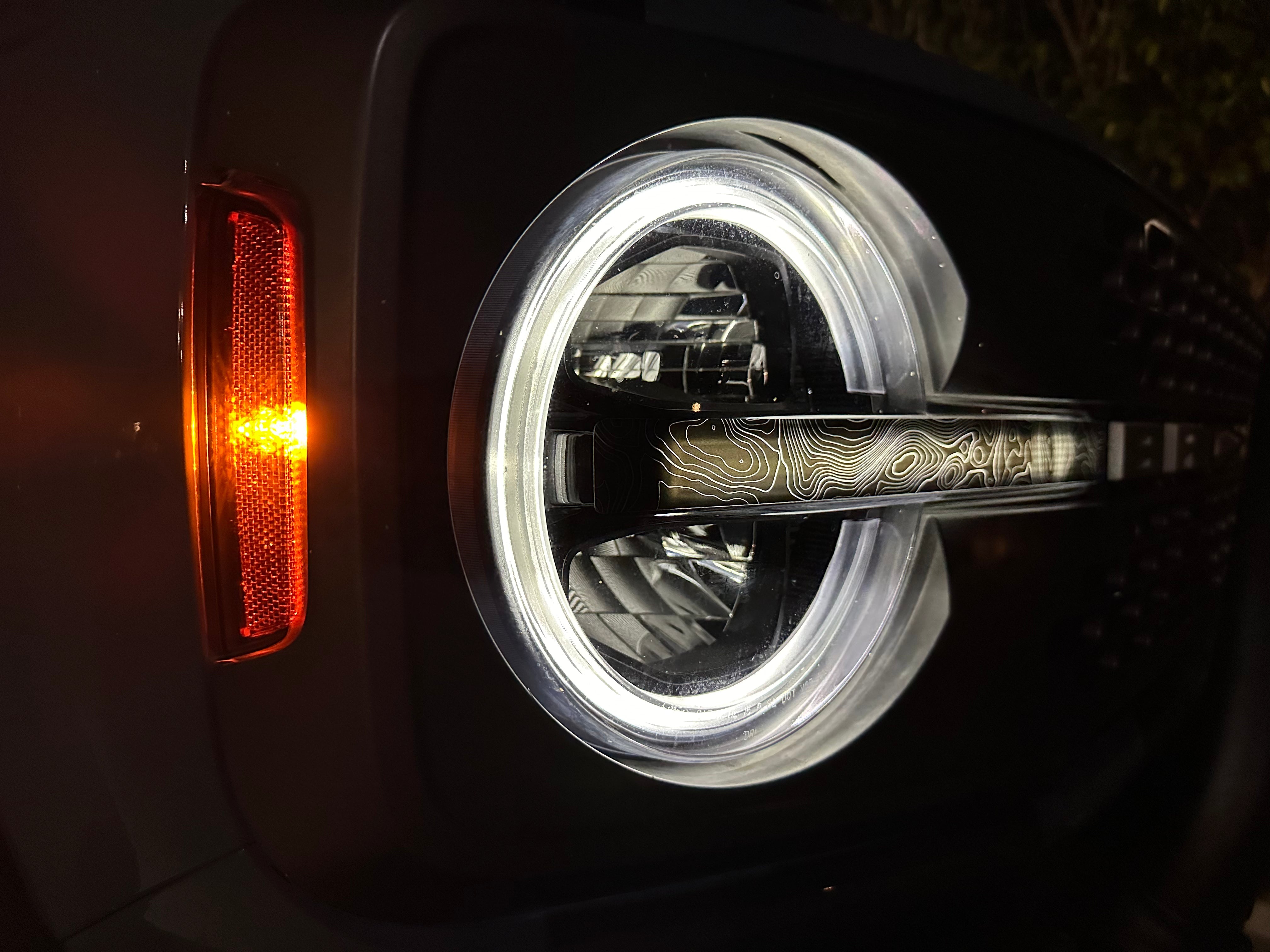 Topo Signature DRL Bar Overlays (Printed Series) For 2021+ Bronco (Signature Headlights)