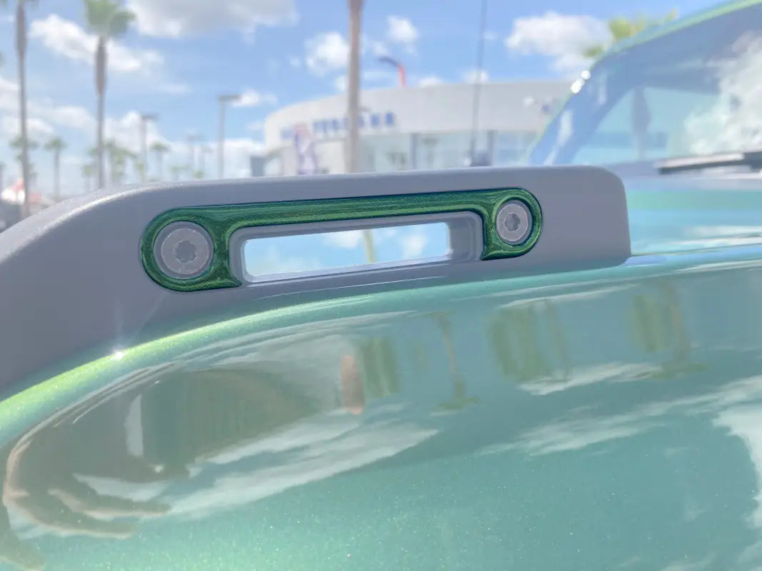 Green car roof rack with Trail Sight Inserts for 2021-2024 Ford Bronco