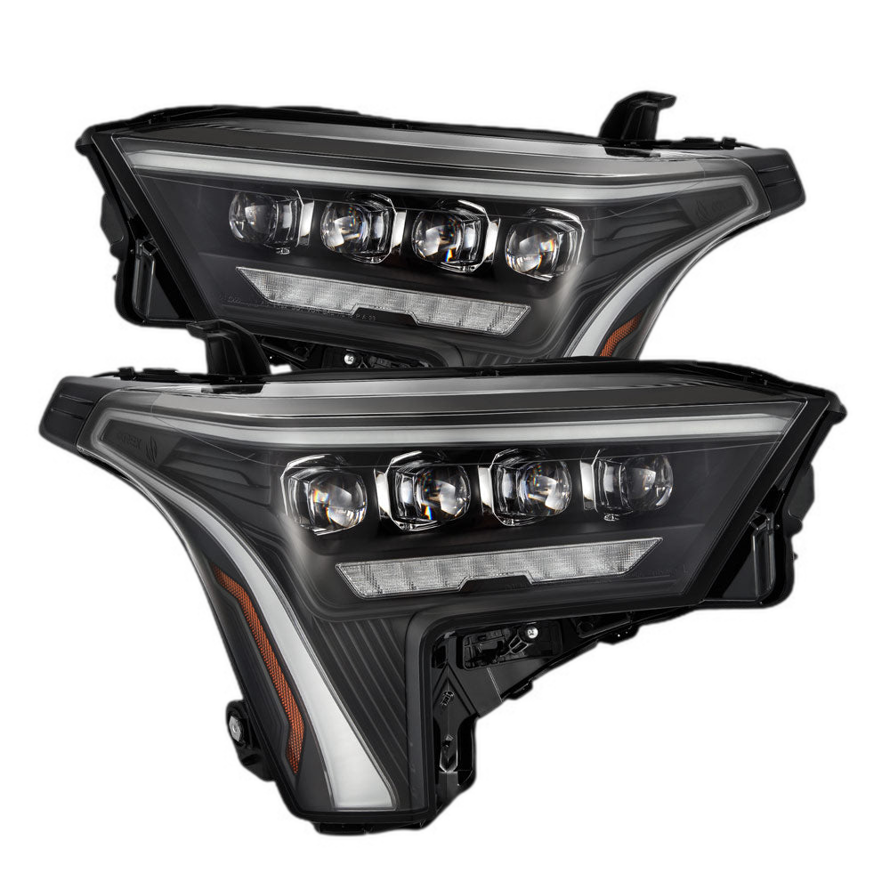 Toyota Tundra/Sequoia NOVA-Series LED projector headlights by AlphaRex, offering enhanced visibility and stylish black housing for 2022-2023 models.